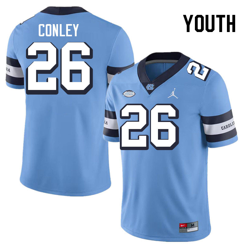 Youth #26 Khalil Conley North Carolina Tar Heels College Football Jerseys Stitched-Throwback